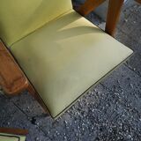 Pair of bridge armchairs with compass feet