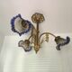 Art Deco style chandelier, bronze and glass paste tulips