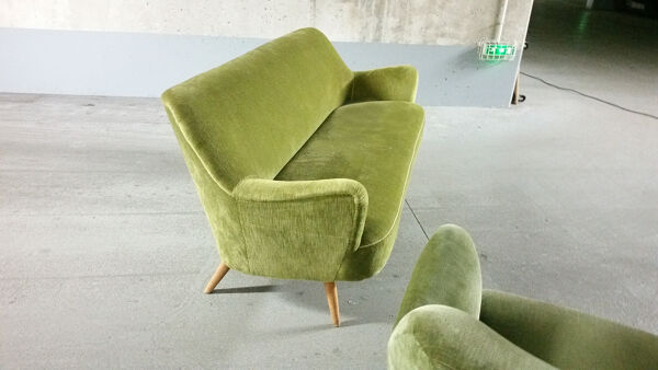 Canapé sofa année 50/60 organique vert glacé style Kurt Ostervig Organic Sofa