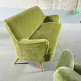 Sofa sofa year 50/60 organic iced green style Kurt Ostervig Organic Sofa