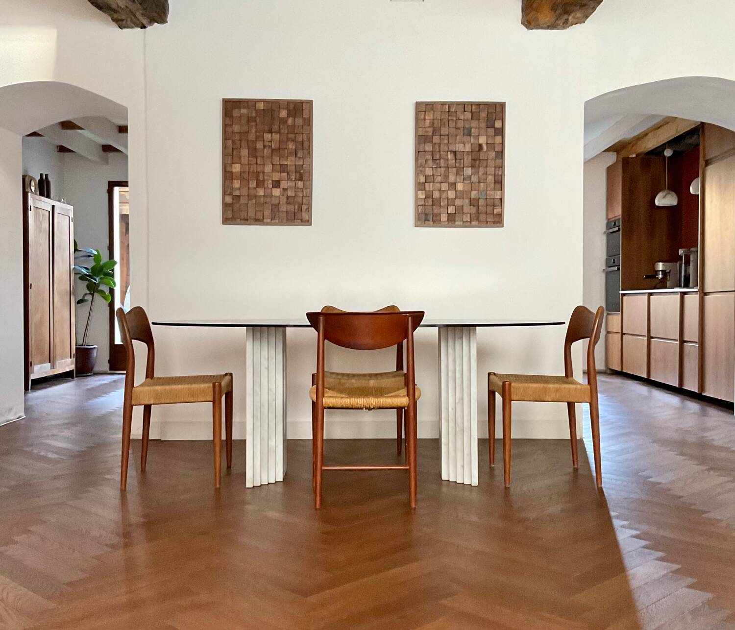 Table à manger Carlo Scarpa pour Cattelan 1970s