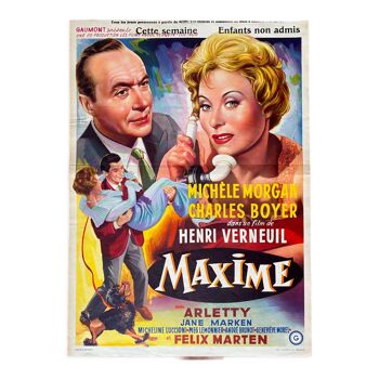 Affiche cinéma originale "Maxime" Michèle Morgan 36x49cm 1958