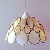 Mother-of-pearl and brass pendant light