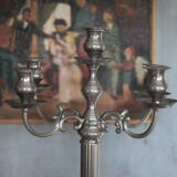 Chandelier with 5 lights, large candelabrum, candle holder, interior decoration.