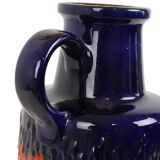 Vintage West Germany Pottery Scheurich Blue Orange Fat Lava 408-40
