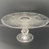 Plat de présentation sur pied verre travaillé