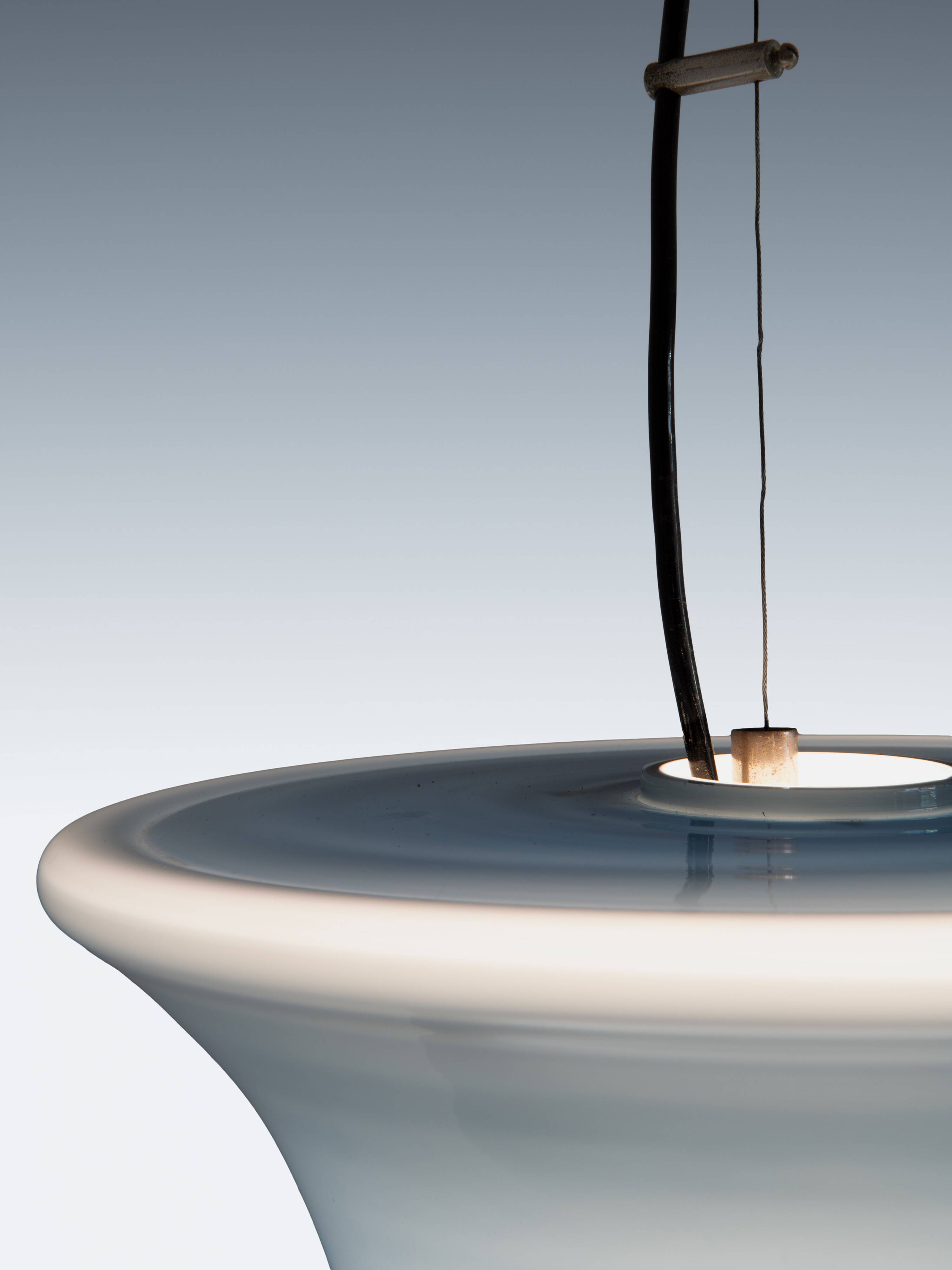 Opaline pendant lamp - Murano glass - Luciano Vistosi