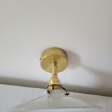 Brass and opaline wall lamp