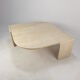 Table basse italienne travertin du milieu du siècle, années 1980