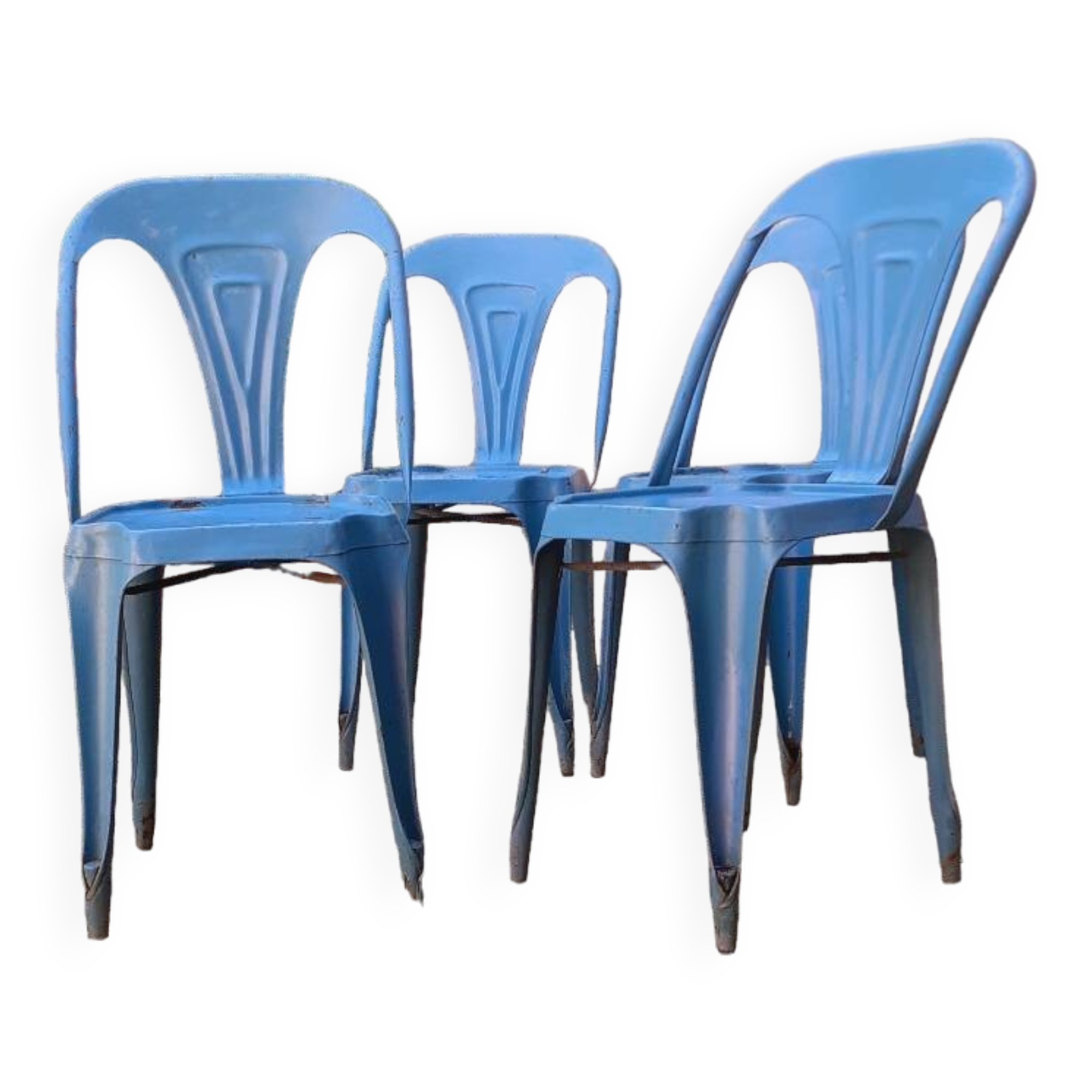 4 industrial chairs from the 50s, Multipl's brand, by Joseph Mathieu