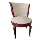 Vintage white and burgundy club chair