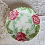 Vintage dessert plate with pink flowers