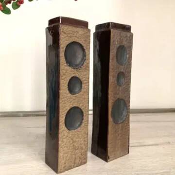 Retro ceramic vases, Jihokera, 1970s, set of 2