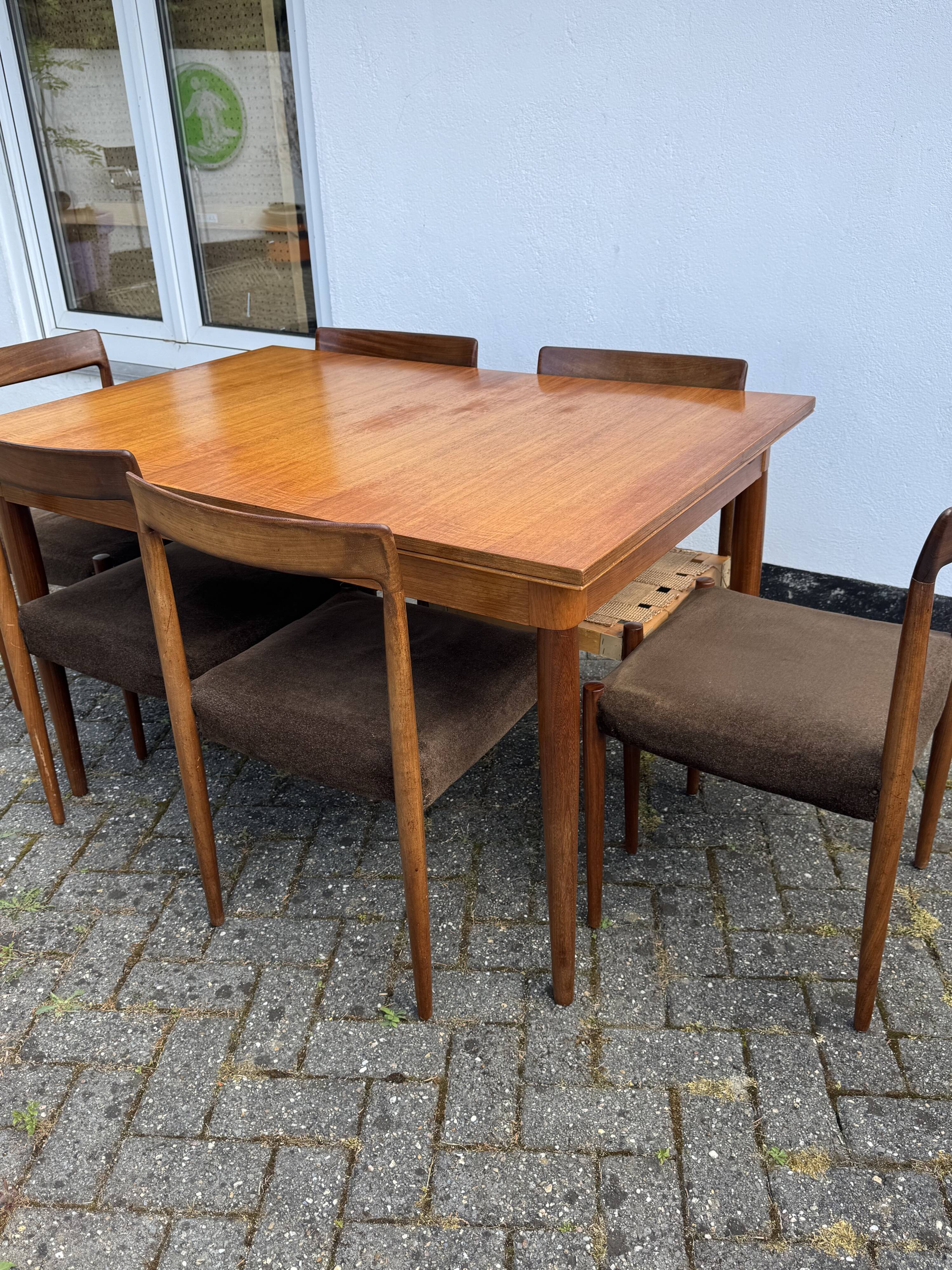Ensemble de salle à manger vintage Lubke 8 pièces