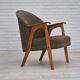 Fauteuil danois, meuble en tissu laine/coton, bois de teck, années 1960