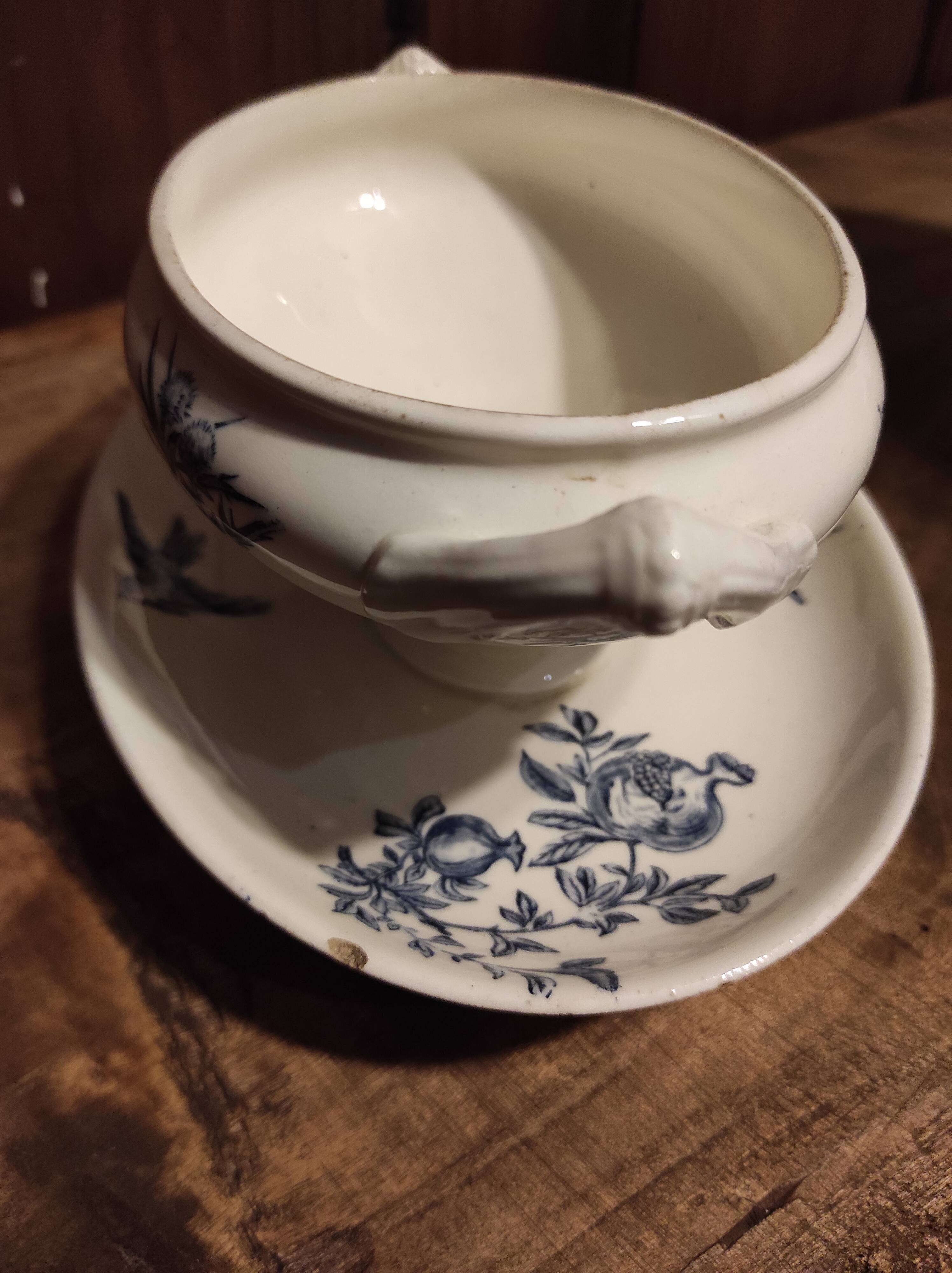French vintage sauce boat, R. Lafitte, Terre de Fer, Salins