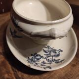 French vintage sauce boat, R. Lafitte, Terre de Fer, Salins