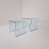 "Tango" Glass Nesting Table Set by Fabio Di Bartolomei for Fiam Italia
