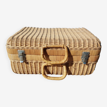 Rattan wicker suitcase