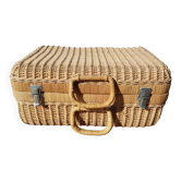 Rattan wicker suitcase
