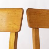 Pair of 1950s Frankfurt Dining Chairs, Germany – Refurbished Beechwood