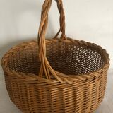 Braided wicker oval basket