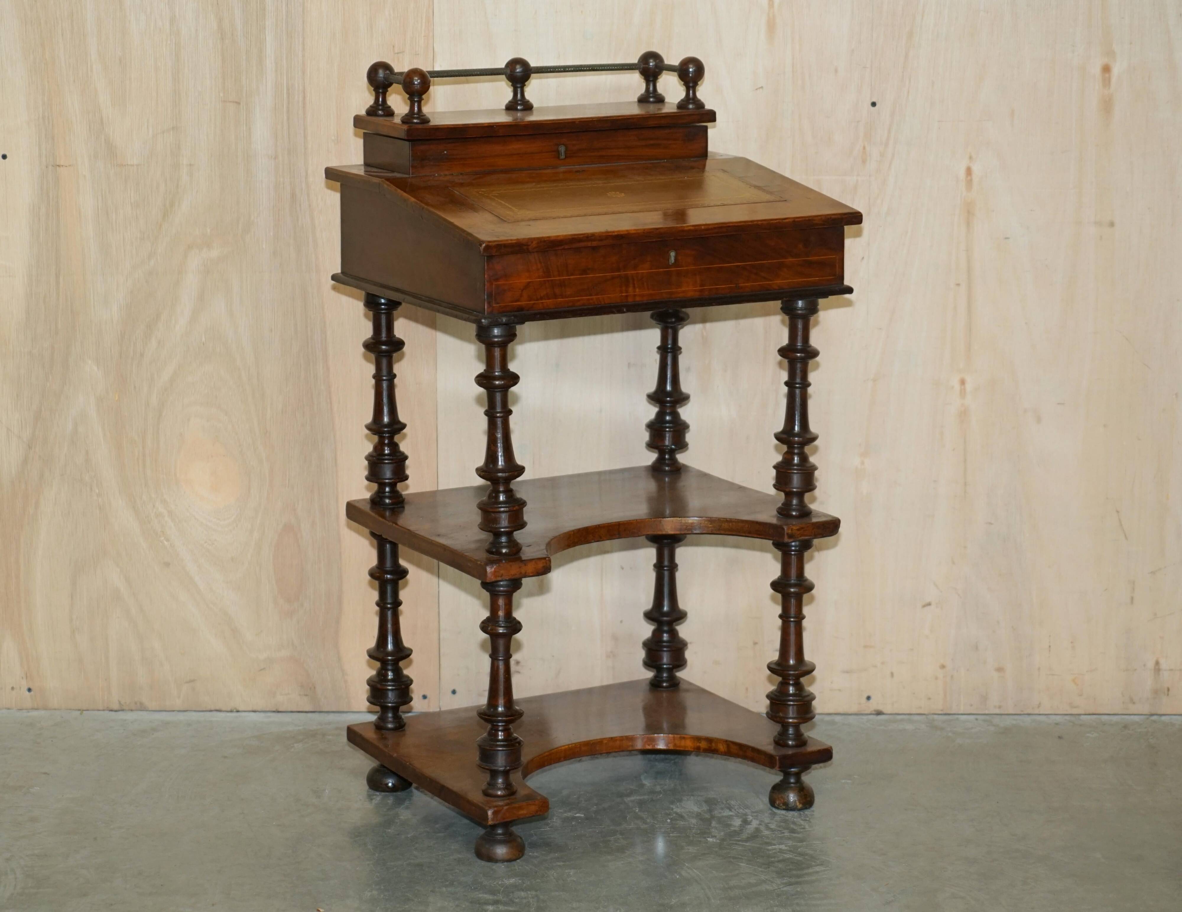 Pair of fully restored antique Davenport desks.