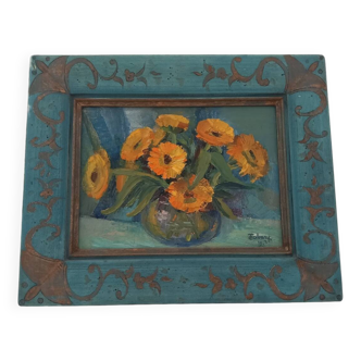 Tableau de fleurs ancien