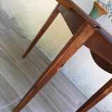 Round table at 2 vintage wood rabats
