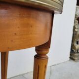 Table basse bouillotte en marbre blanc style Louis xvi ancienne