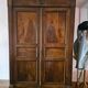 Directoire period wardrobe in solid walnut.
