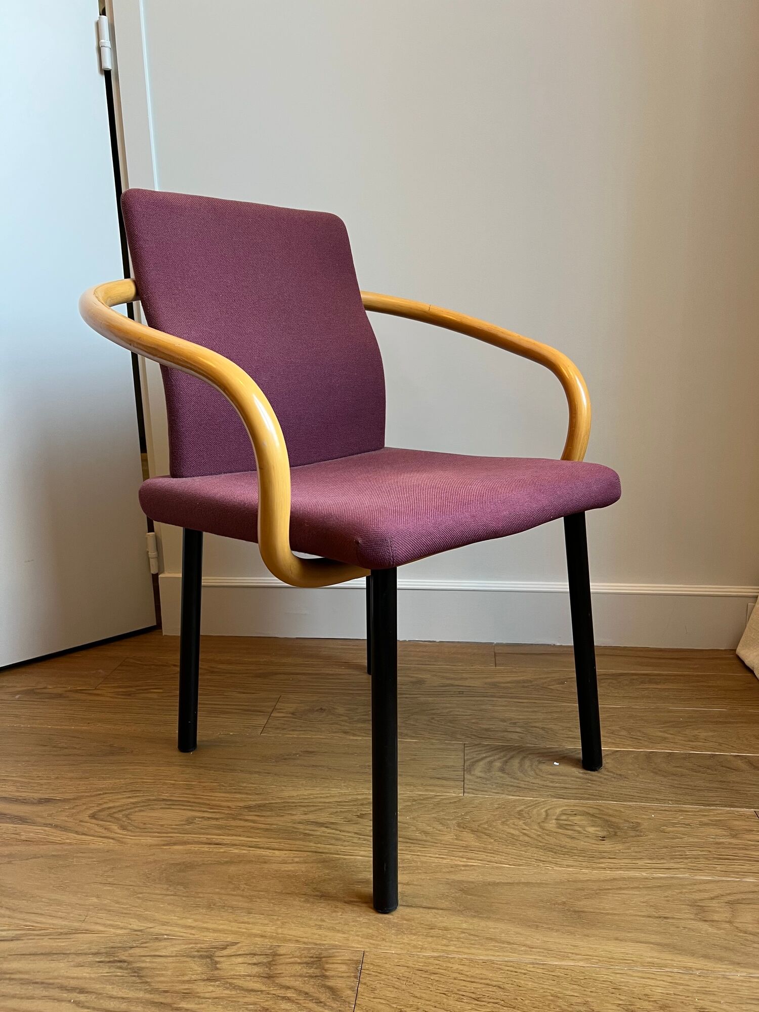 Mandarin chair by Ettore Sottsas for Knoll - bamboo armrest - rare