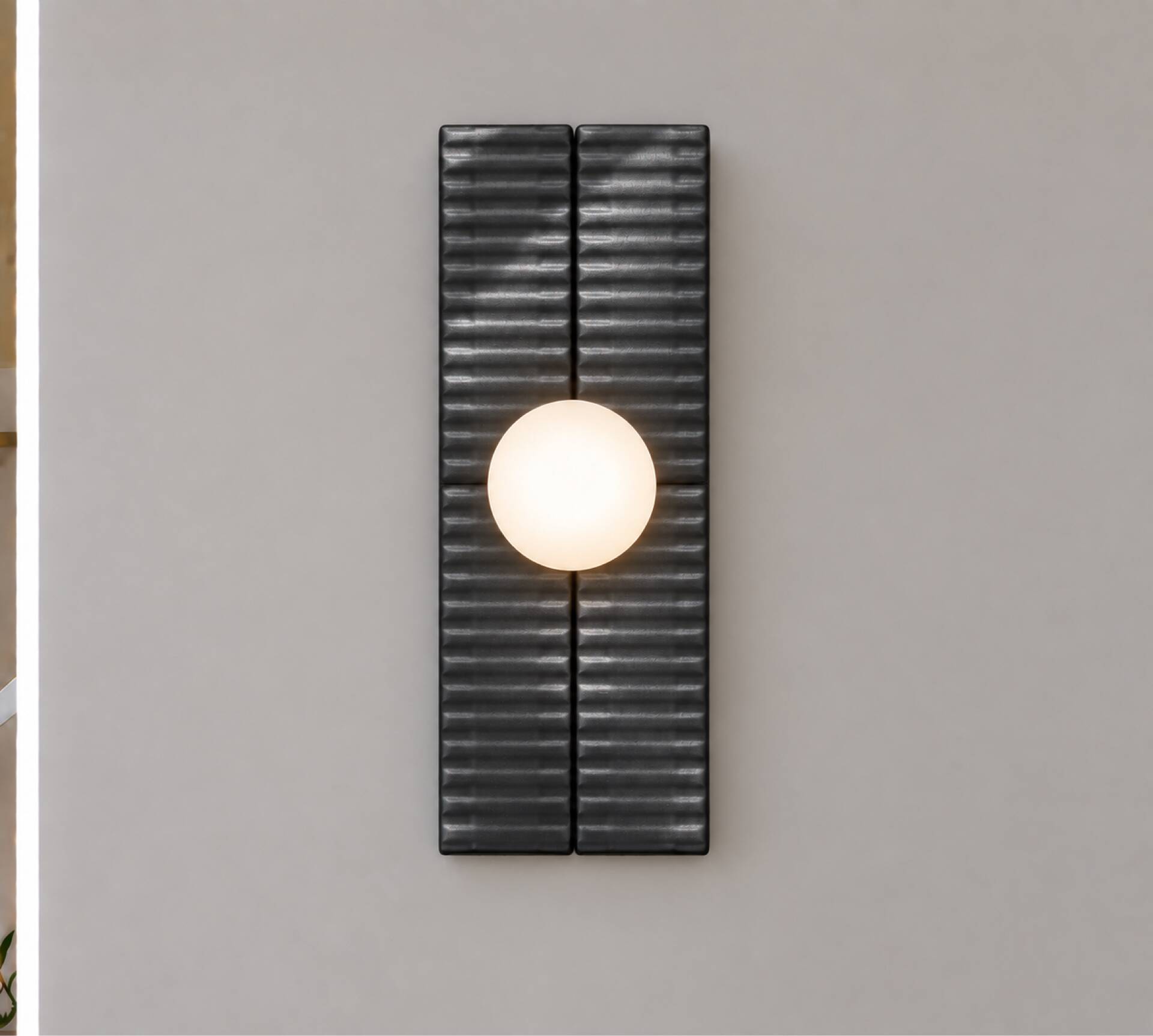 Black ceramic wall light