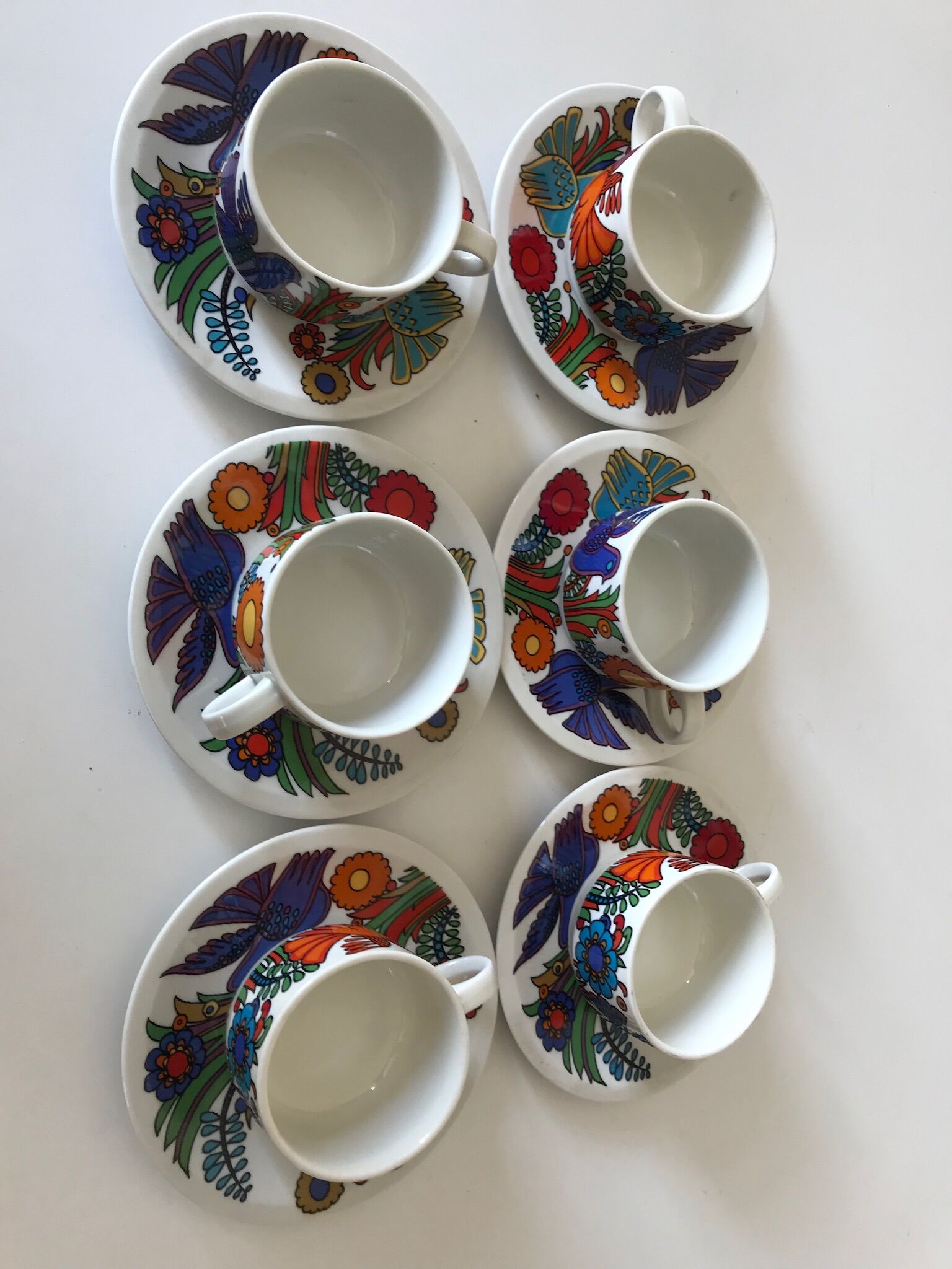 Coffee service Acapulco x 6 vintage 70s design