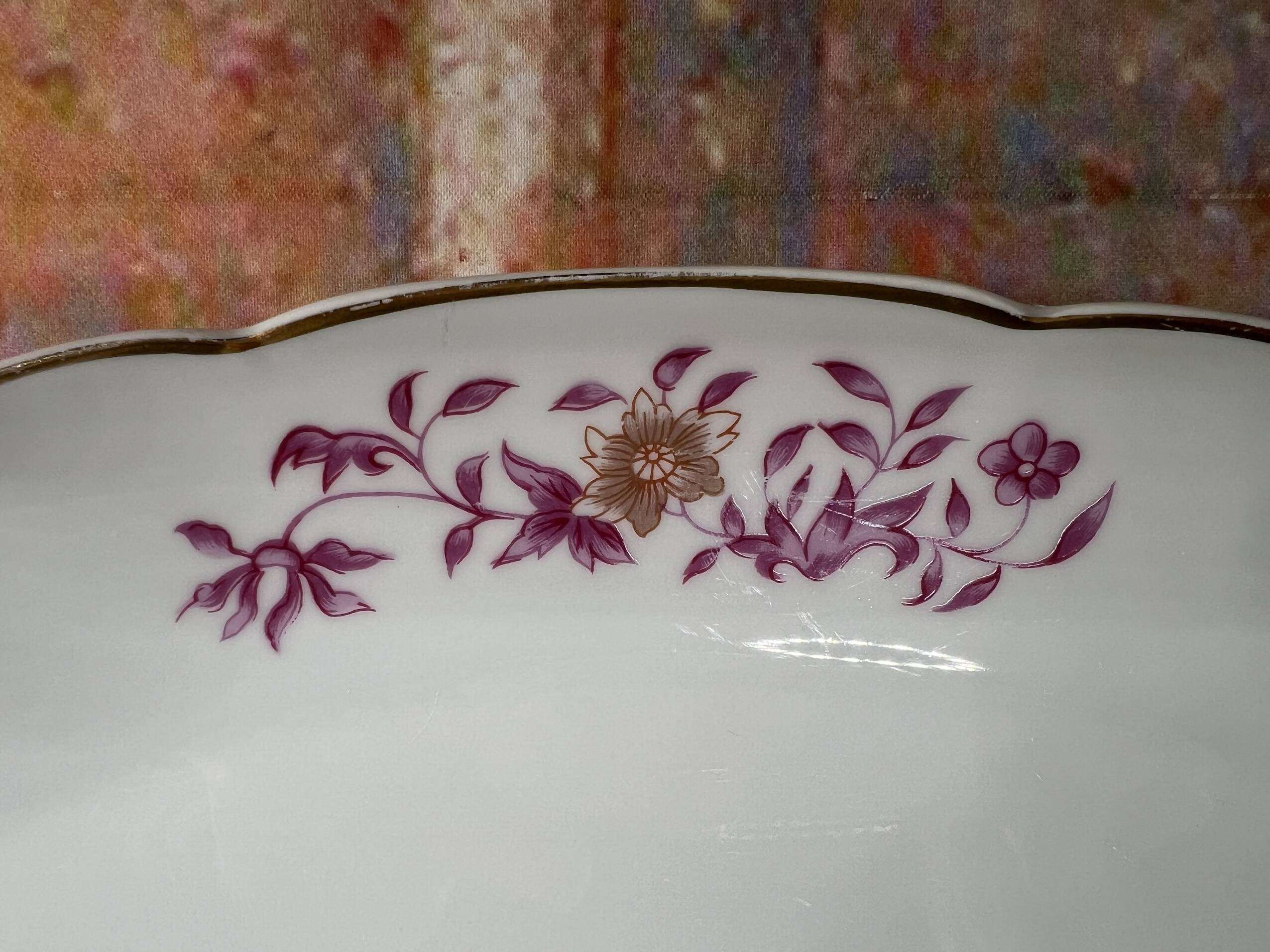 Limoges Bernardaud oval porcelain dish for Christofle