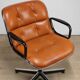 Charles Pollock leather office chair, Knoll edition, 1970