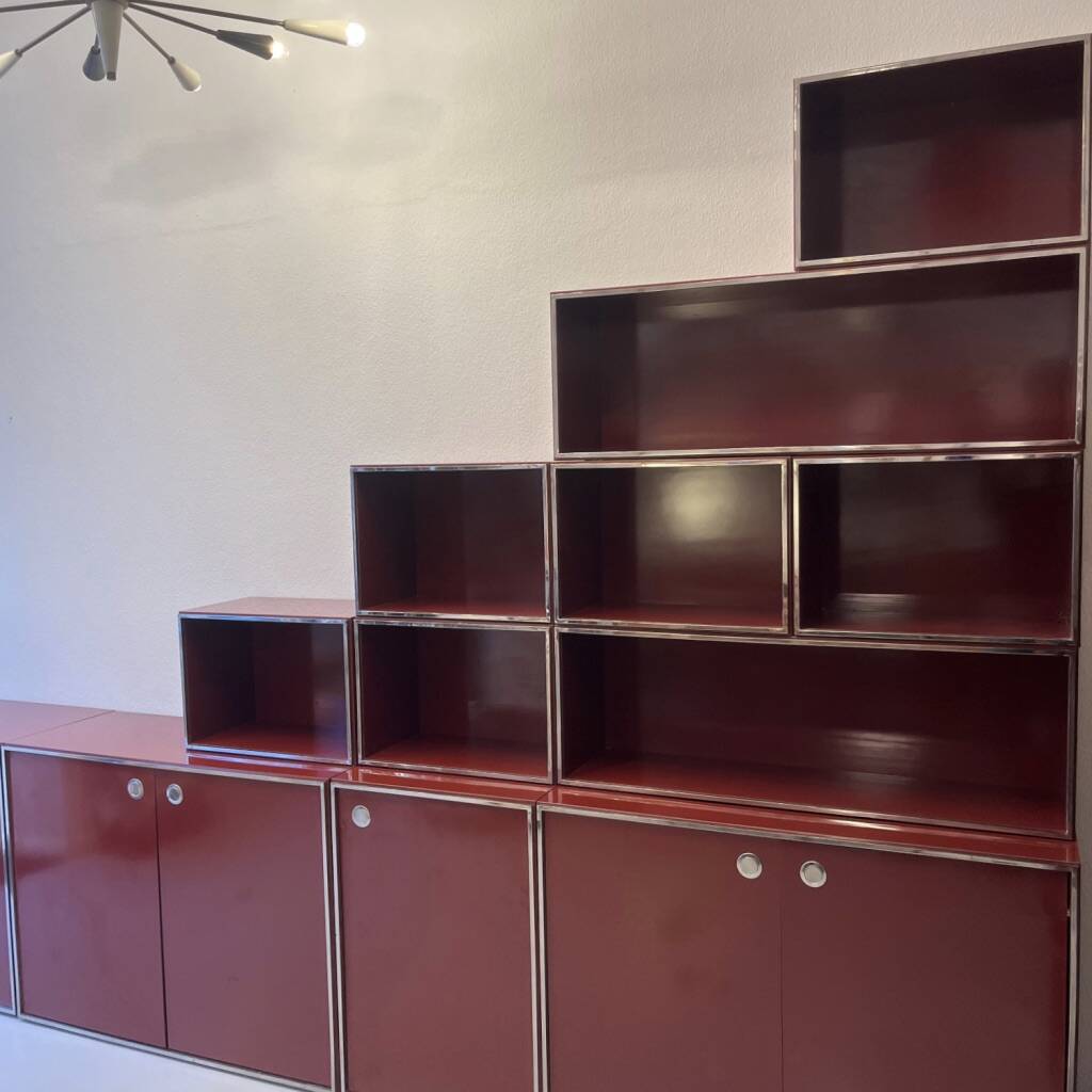 Modular vintage shelf attributed to Willy Rizzo Mario Sabot Italy 1970s