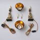 Paire de lampes chandeliers griffons de style néogothique, Angleterre années 1880