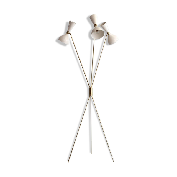 Lampadaire tripode italien blanc