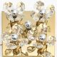 Brass wall lamp with glass prisms