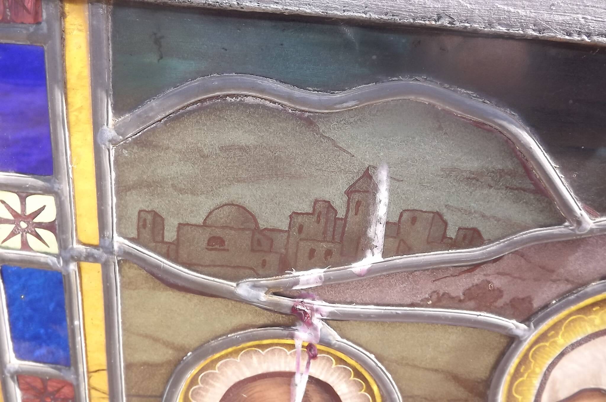 19th century stained glass window “Jesus”