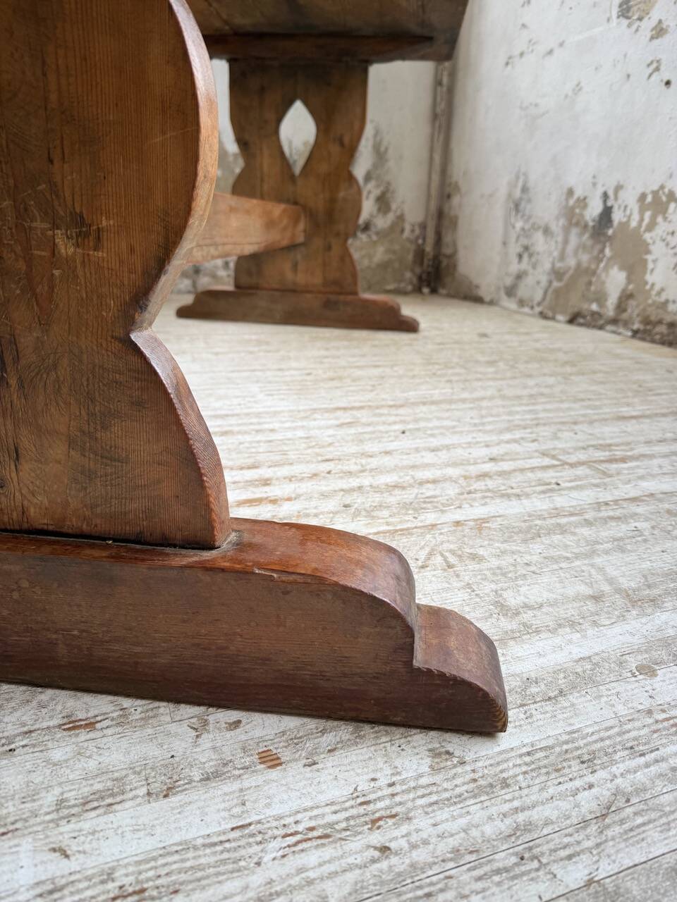 Monastery-style farmhouse table, pine, 210cm