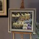 Oil on canvas framed – House with hydrangeas, Yvonne Sellier