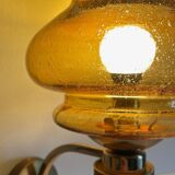 Vintage bubble glass brass applique