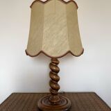 60s twisted wooden lamp