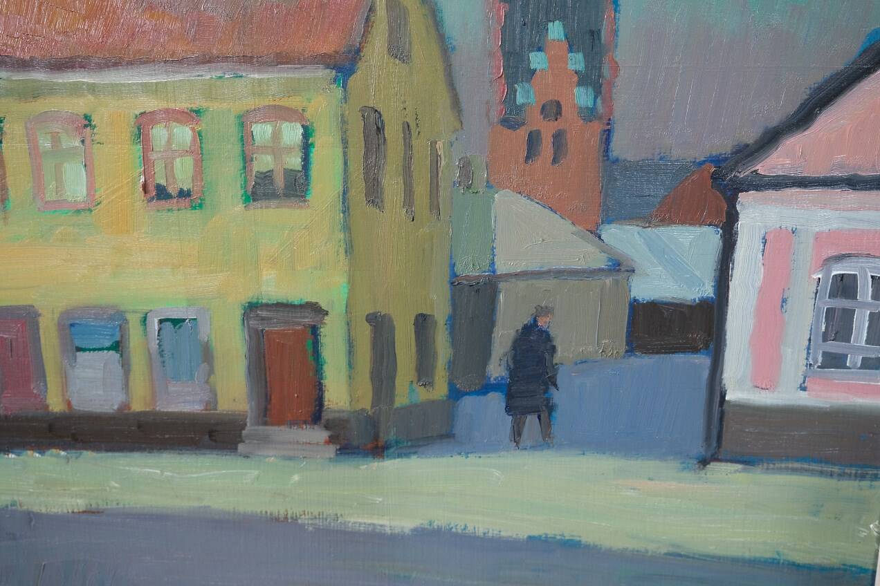 Sigvard Holmqvist, Swedish Modern Oil Painting, 1960s, Framed