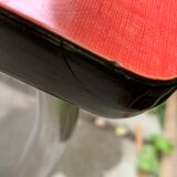 Red Formica chair and stool
