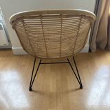 Fauteuil osier et acier