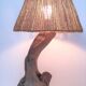 Brutalist solid patinated wood lamp foot