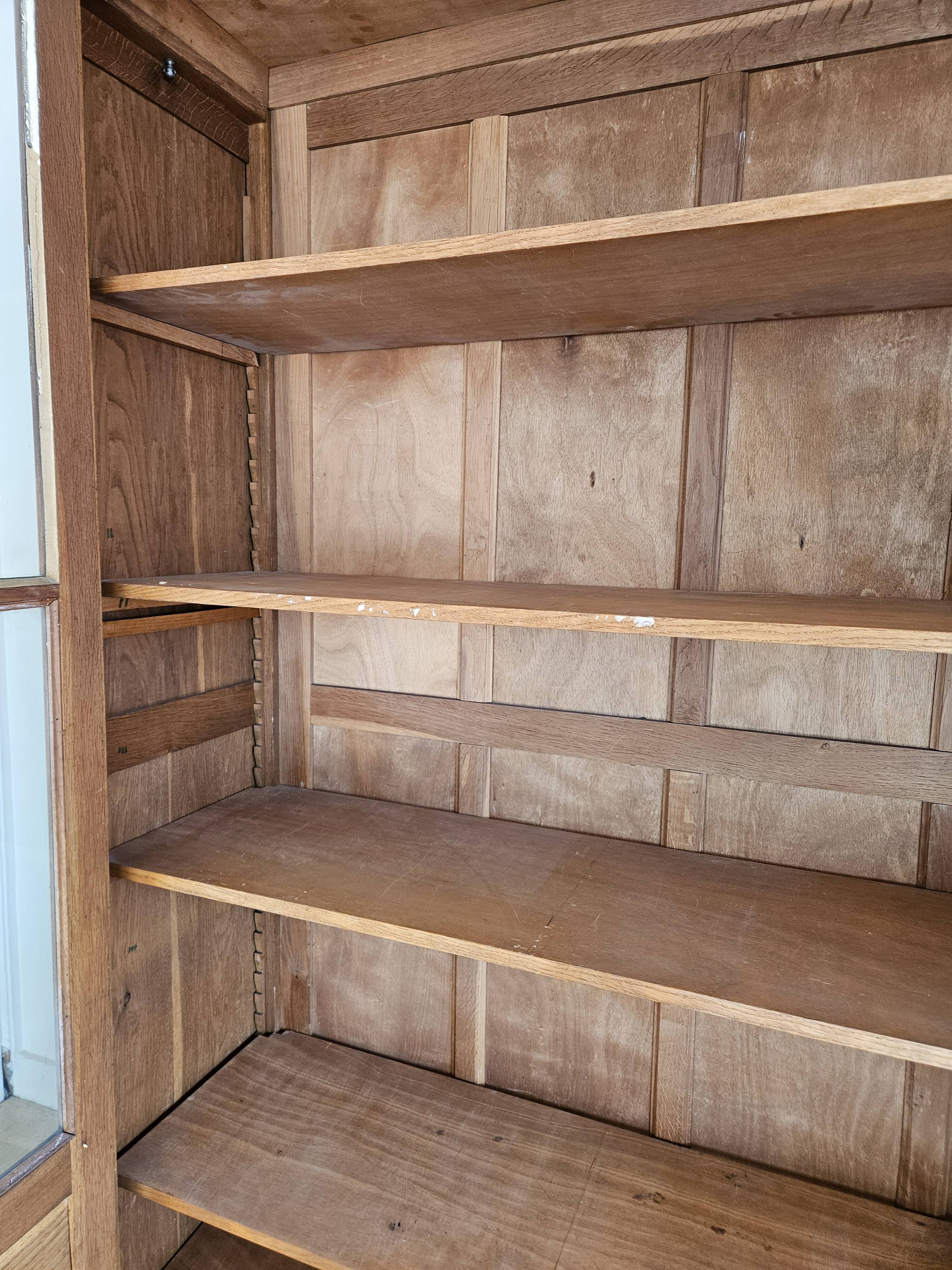 Large antique oak administration cabinet